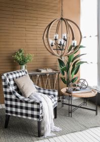 9- Light Globe Chandelier, Wood Chandelier Hanging Light Fixture with Adjustable Chain for Kitchen Dining Room Foyer Entryway, Bulb Not Included 9- Light Globe Chandelier, Wood Chandelier Hanging Light Fixture with Adjustable Chain for Kitchen Dining Room Foyer Entryway, Bulb Not Included